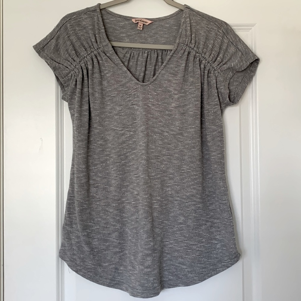 Juicy Couture Short Sleeve Shirt Gray Sz M